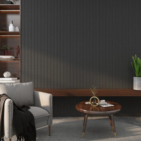 Black Veneer Wrapped MDF Acoustic Wall Panel 2400 x 600mm