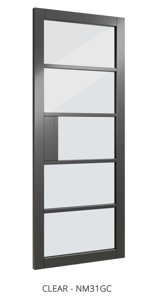 Deanta - NM31GC - Glazed Door - Black w/ Clear Glass