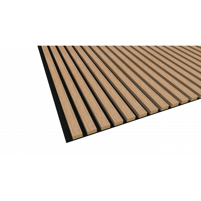 Natural Oak Veneer Wrapped MDF Acoustic Wall Panel 2400 x 600mm