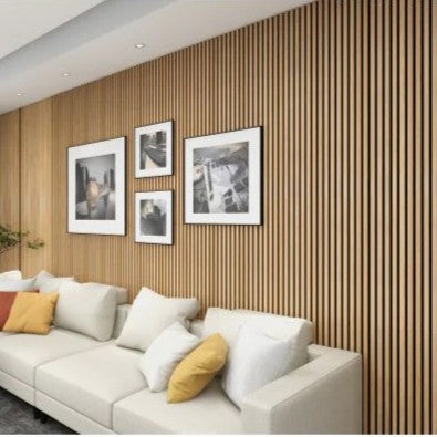Natural Oak Veneer Wrapped MDF Acoustic Wall Panel 2400 x 600mm