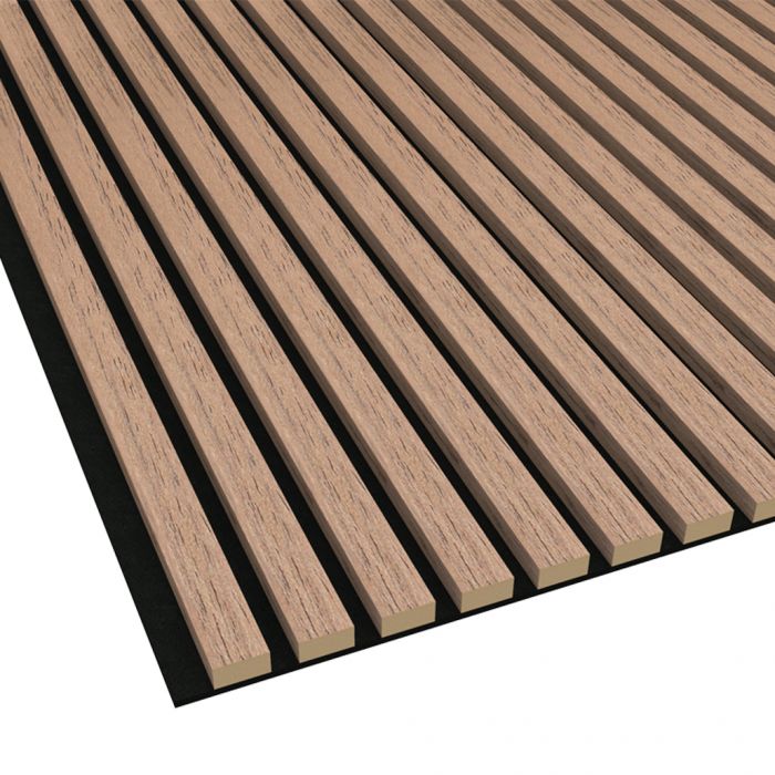 Walnut Veneer Wrapped MDF Acoustic Wall Panel 2400 x 600mm